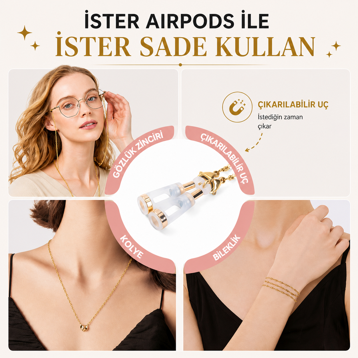 Loravina™ Manyetik AirPods Kolyesi