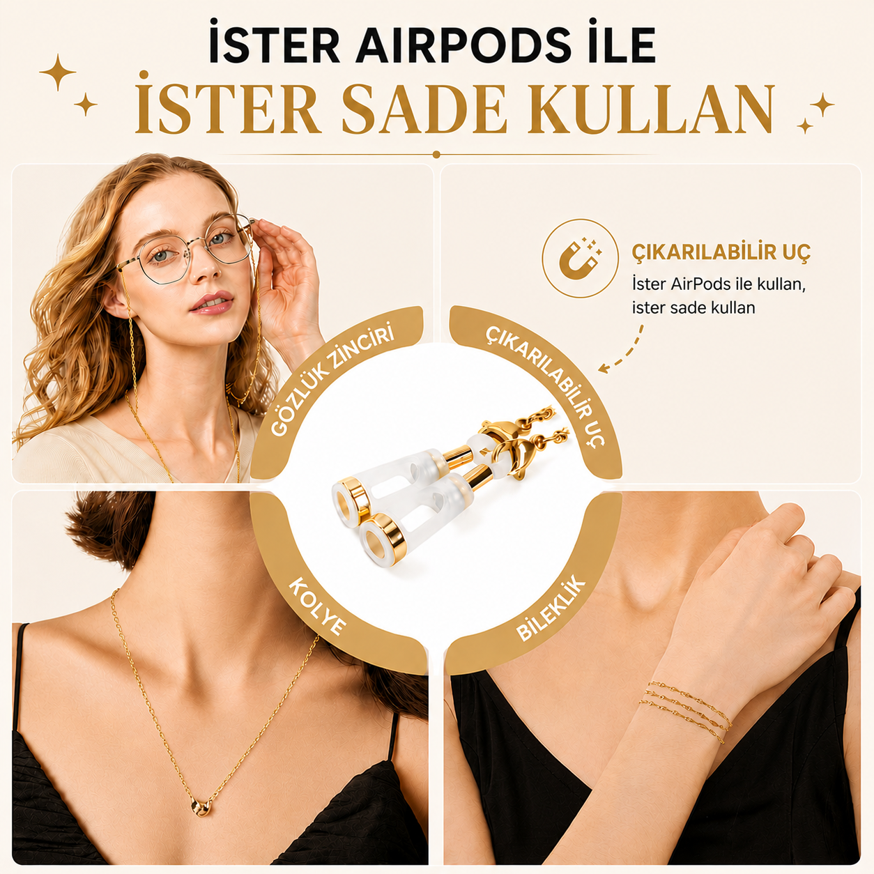 Loravina™ Manyetik AirPods Kolyesi